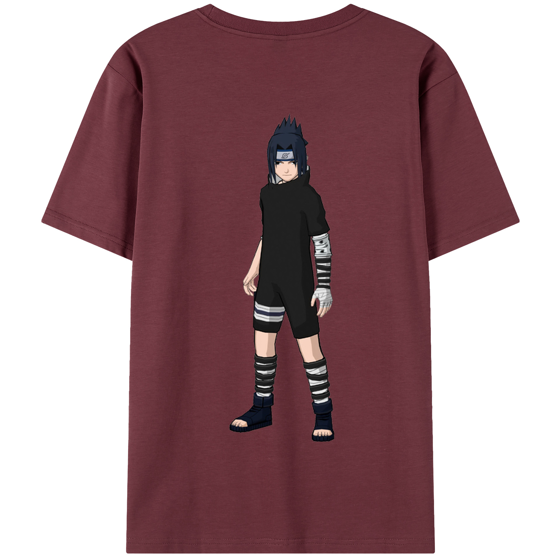 （画像用） NARUTO -ナルト- うちは サスケ Uchiha Sasuke 綿100％半袖Tシャツ（背面プリント）